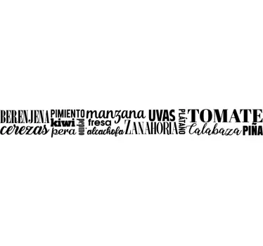 Vinilo frase Frutas y hortalizas - TenVinilo