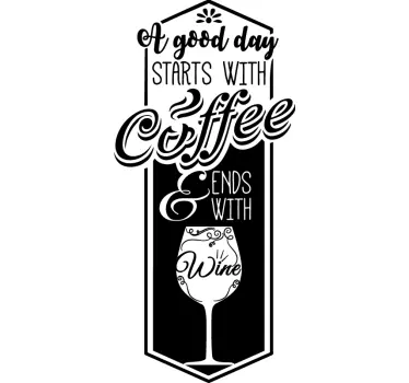Vinilo frase café y vino - TenVinilo