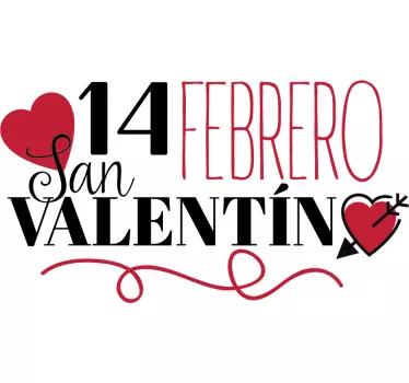 Vinilo escaparate frase Día de San Valentín - TenVinilo