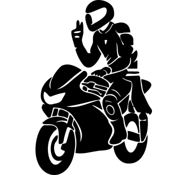 Pegatina moto acento de saludo - TenVinilo