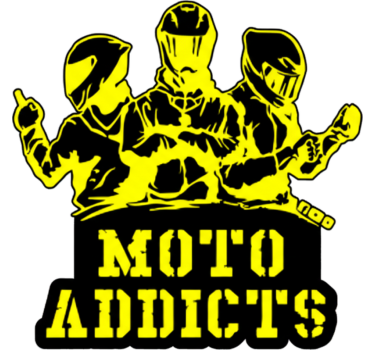 Pegatina moto logo de adictos a las motos - TenVinilo