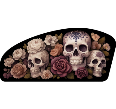 Vinilo motos calavera de rosa muerta - TenVinilo