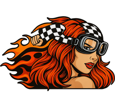 Vinilo motos gafas vintage maiden - TenVinilo