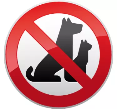 Pegatina perro señal prohibida entrada animales - TenVinilo