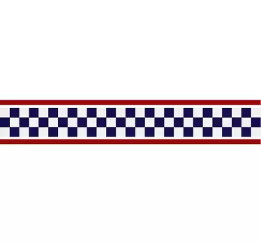 Pegatina coche bandera de racing - TenVinilo
