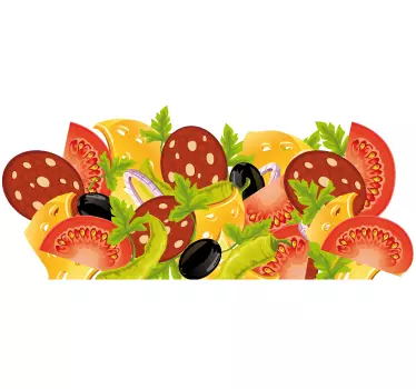Vinilo decorativo collage comida - TenVinilo