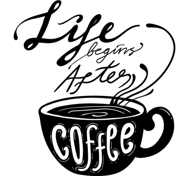 Vinilo decorativo cocina frase life after coffee - TenVinilo