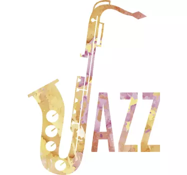 Vinilo de jazz acuarela saxofón - TenVinilo