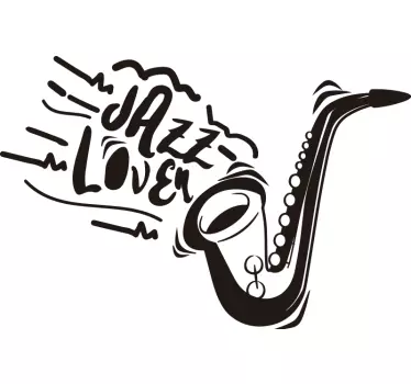Vinilo de jazz lover con instrumento y frase - TenVinilo