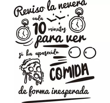 Pegatina para nevera reviso la nevera - TenVinilo