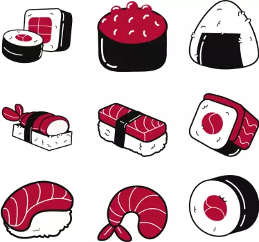 Vinilo adhesivo para cocina sushi food  - TenVinilo