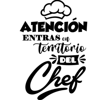 Vinilo adhesivo cocina territorio chef vidrio  - TenVinilo