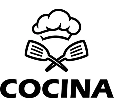 Vinilo para puerta de cocina gorro chef - TenVinilo