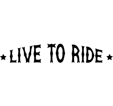 Vivir decorativo para moto con frase "love to ride" - TenVinilo
