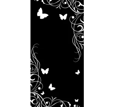 Vinilo de ventana translúcido decoración con mariposas - TenVinilo