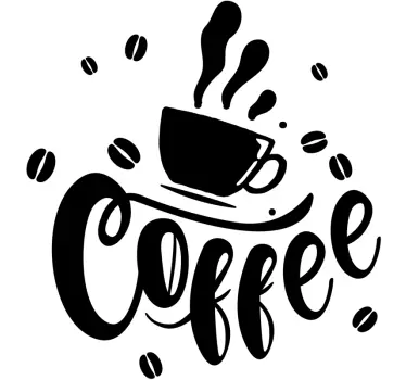 Vinilo decorativo taza café frase coffee - TenVinilo