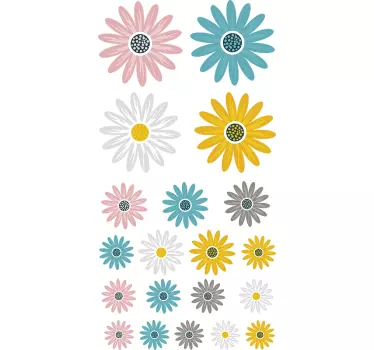 Vinilo flor múltiples coloridas - TenVinilo
