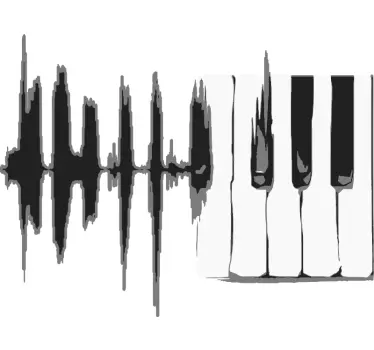 Vinilo decorativo de música teclas piano desgastadas - TenVinilo