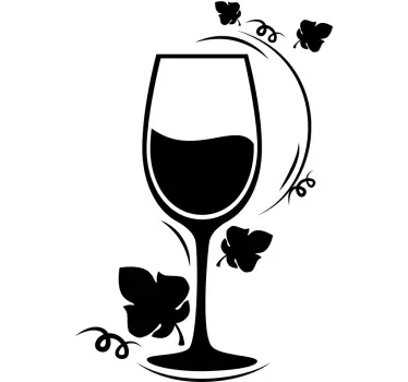 Vinilo para cocina copa de vino con flores - TenVinilo