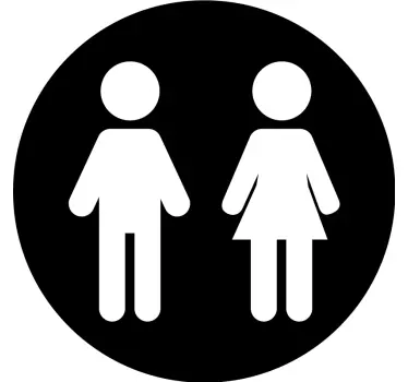 Vinilo para puerta signo baño mujer hombre - TenVinilo