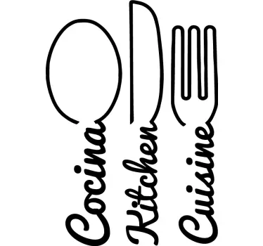 Vinilo para cocina utensilios de cocina y texto - TenVinilo