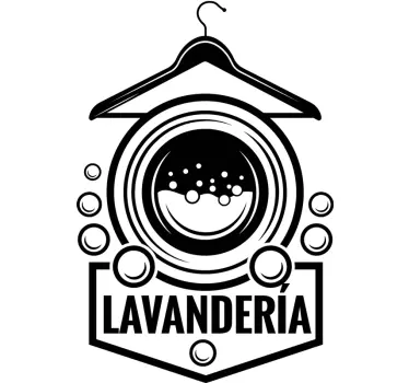 Vinilo para escaparate Elementos de lavandería en círculo - TenVinilo