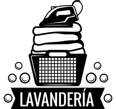 Vinilo para escaparate Canasta de lavandería - TenVinilo