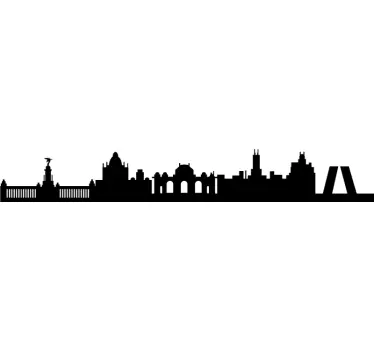 Vinilo de Madrid skyline monocolor - TenVinilo