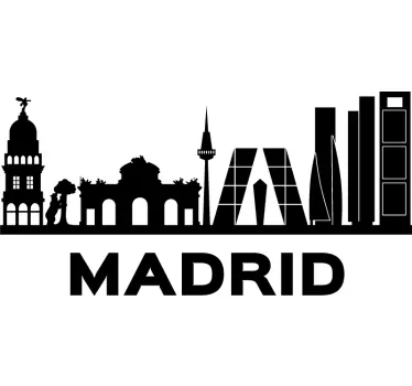 Vinilo de Madrid skyline edificios monocolor - TenVinilo