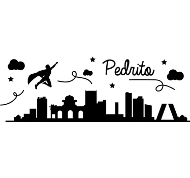Vinilo para niños superhéroe en Madrid con nombre - TenVinilo