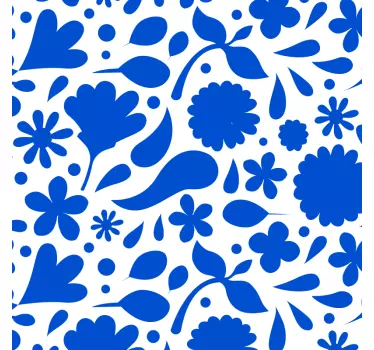 Azulejos vinílicos Delfts flores azules diversas - TenVinilo