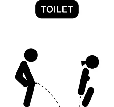 Vinilo para puerta decorativo toilet - TenVinilo