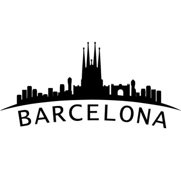 Vinilo decorativo skyline Horizonte monocolor de barcelona - TenVinilo