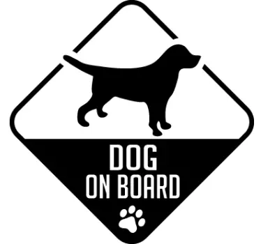 Pegatina coche perro dog on board - TenVinilo