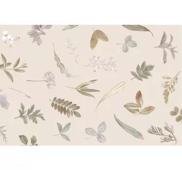 Vinilo para mueble patrón de follaje fondo beige - TenVinilo