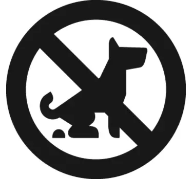 Adhesivo señal prohibido perros caca - TenVinilo