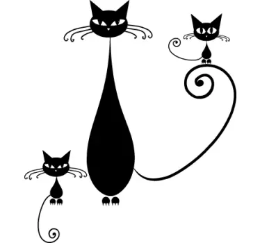 Vinilo decorativo la familia del gato - TenVinilo