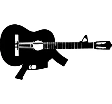 Adhesivo guitarra metralleta - TenVinilo