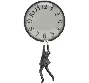 Reloj adhesivo pared Harold lloys hombre y reloj - TenVinilo