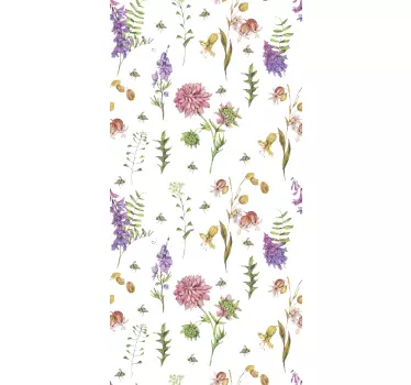Pegatina para nevera Flores silvestres minimalistas multicolores - TenVinilo