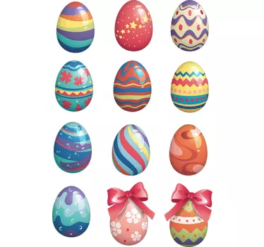 Sticker decorativo huevos pascua - TenVinilo