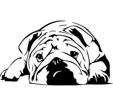 Vinilo perro bulldog inglés monocolor - TenVinilo
