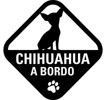 Pegatina perro Chihuahua a bordo - TenVinilo