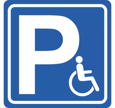 Vinilo aparcamiento señal de estacionamiento para discapacitados - TenVinilo