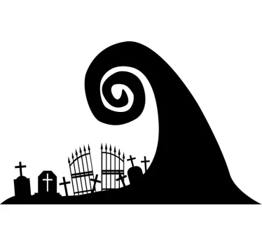 Vinilo Halloween espiral cementerio - TenVinilo