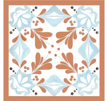 Azulejos adhesivos floral mediterráneo - TenVinilo
