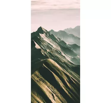 Lámina adhesiva para puerta paisaje montañoso - TenVinilo