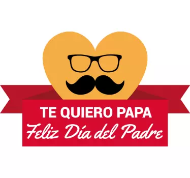 Vinilo escaparate para el día del padre corazón bigote - TenVinilo