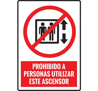Adhesivo señal utilización ascensor - TenVinilo