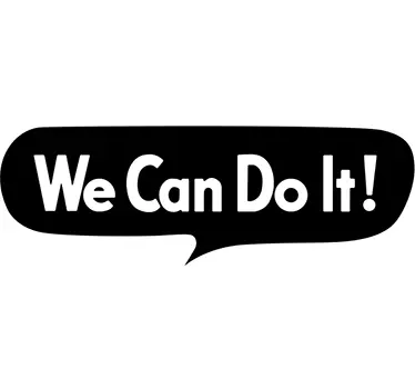 Vinilo pared frase motivadora we can do it - TenVinilo